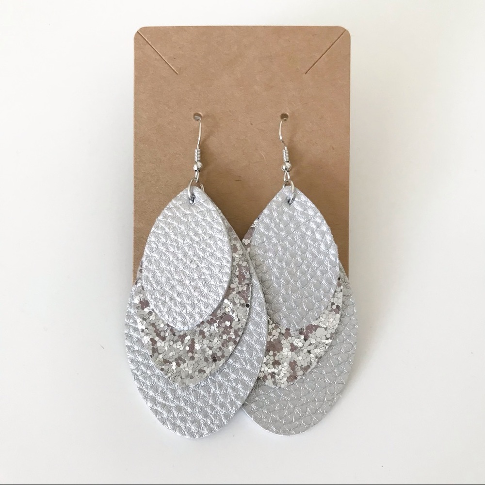 ⭐️4/$10⭐️ Layered Leather + Glitter Earrings